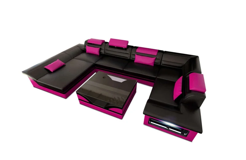 Mini Sofa Enzo U-Form in Leder