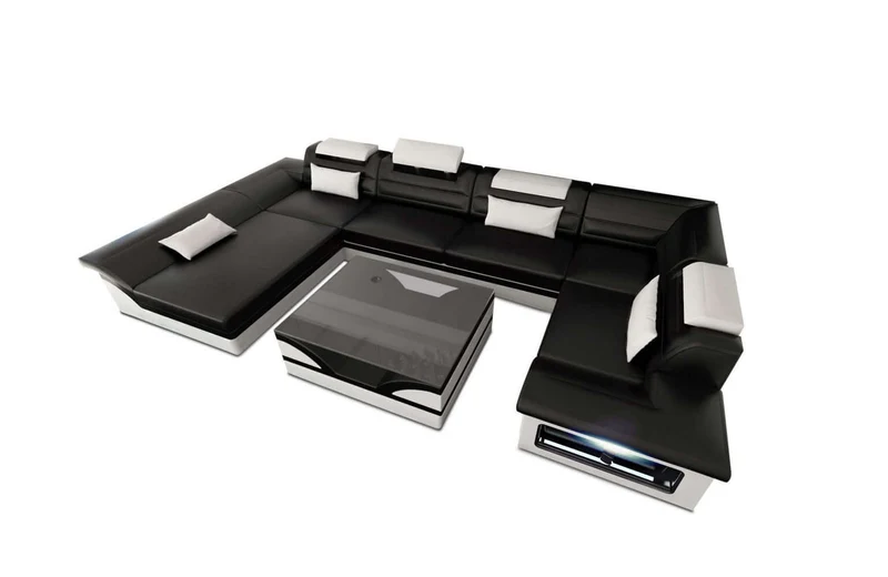 Mini Sofa Enzo U-Form in Leder