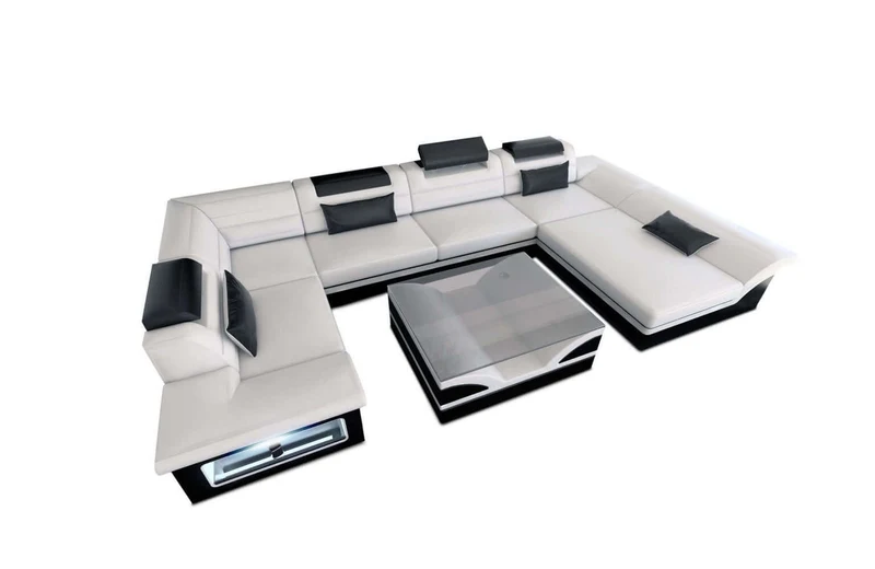 Mini Sofa Enzo U-Form in Leder