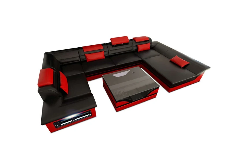 Mini Sofa Enzo U-Form in Leder