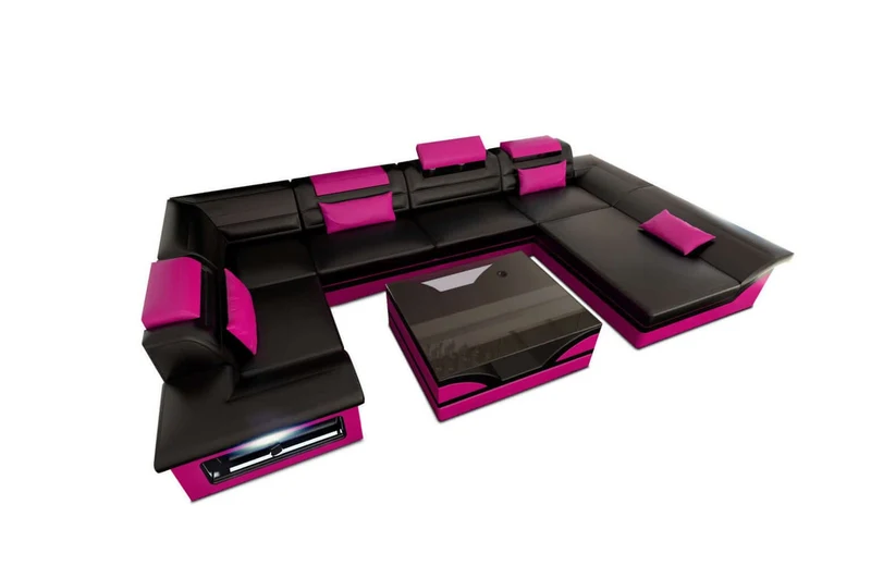 Mini Sofa Enzo U-Form in Leder