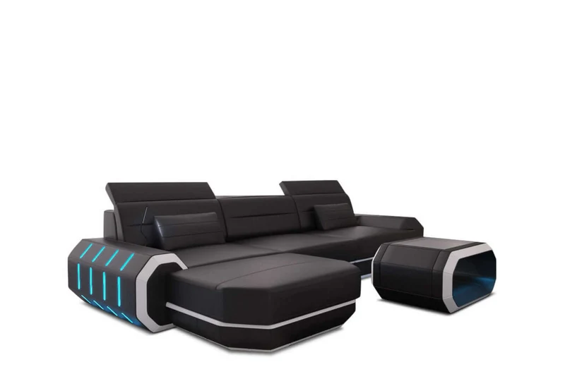 Mini Couch Roma L-Form in Leder