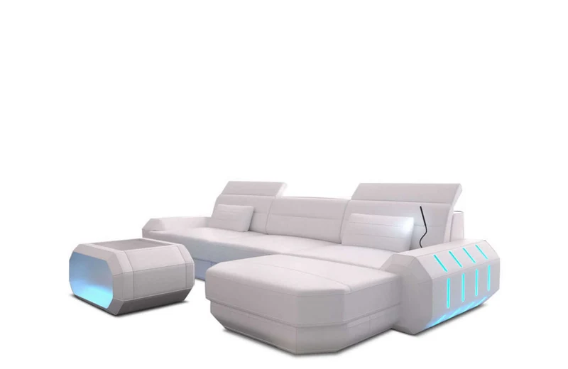 Mini Couch Roma L-Form in Leder