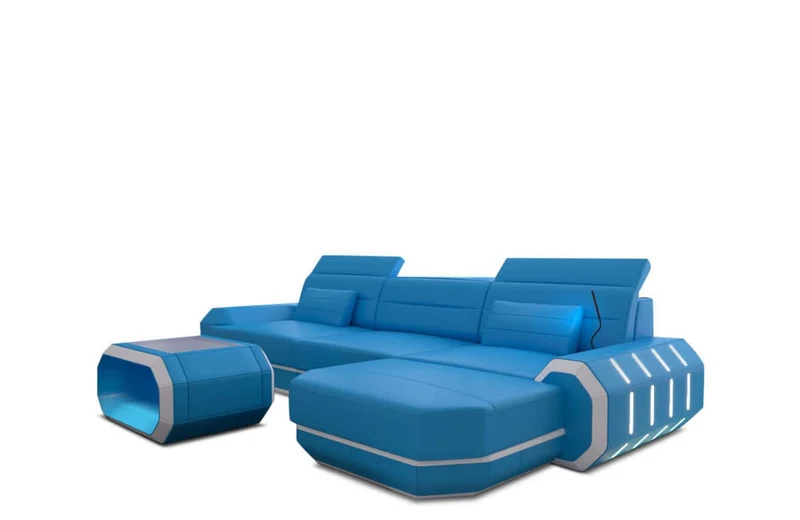 Mini Couch Roma L-Form in Leder