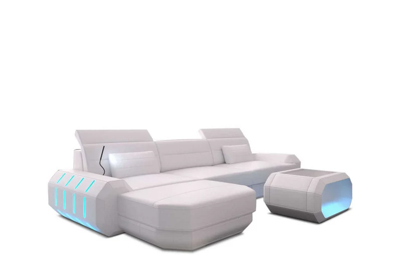 Mini Couch Roma L-Form in Leder