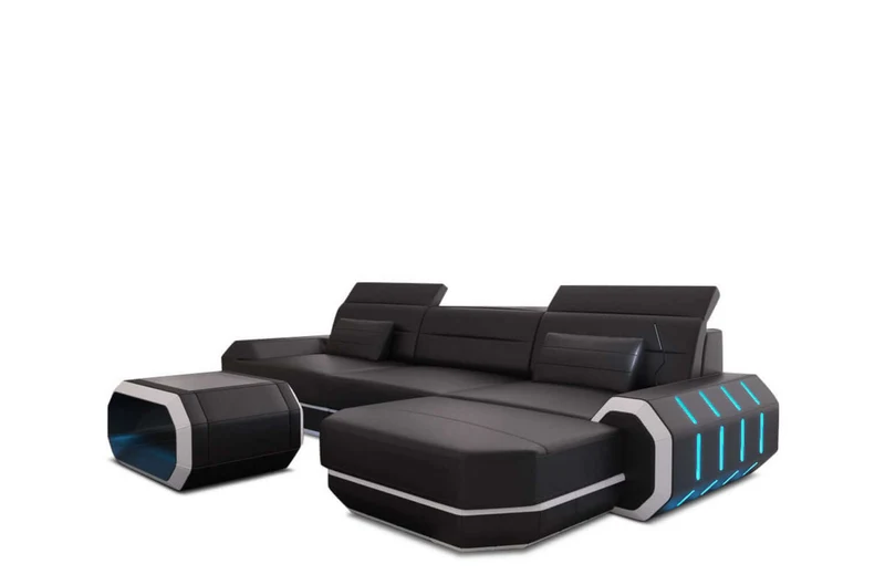 Mini Couch Roma L-Form in Leder