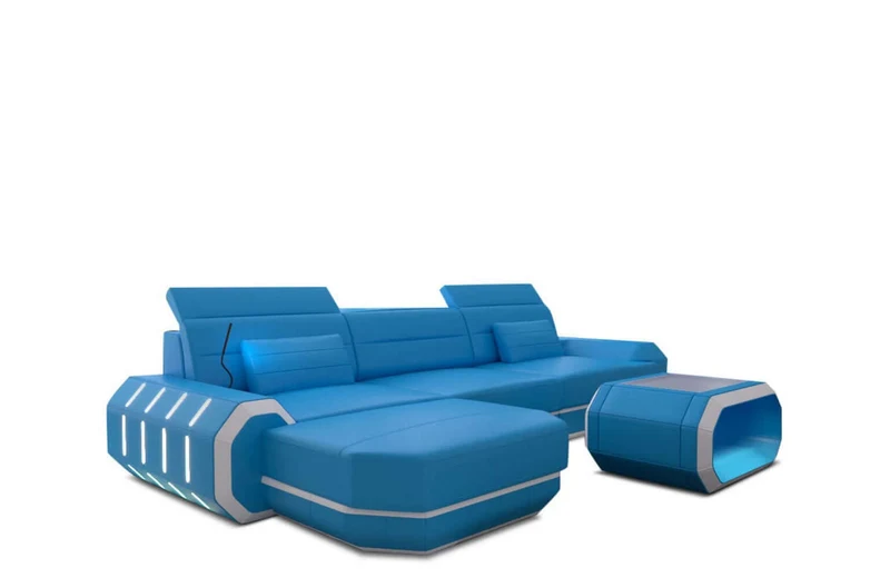 Mini Couch Roma L-Form in Leder