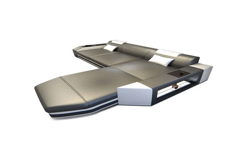 Mini Ecksofa Prato L-Form in Leder