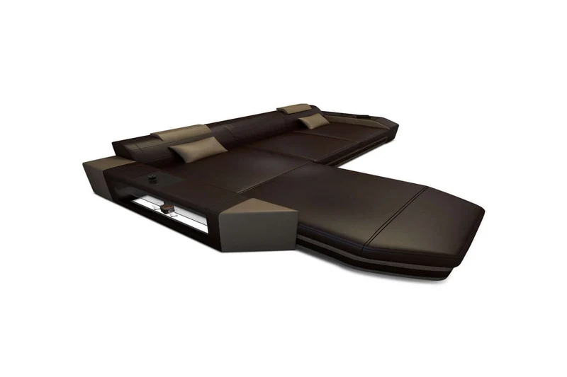 Mini Ecksofa Prato L-Form in Leder