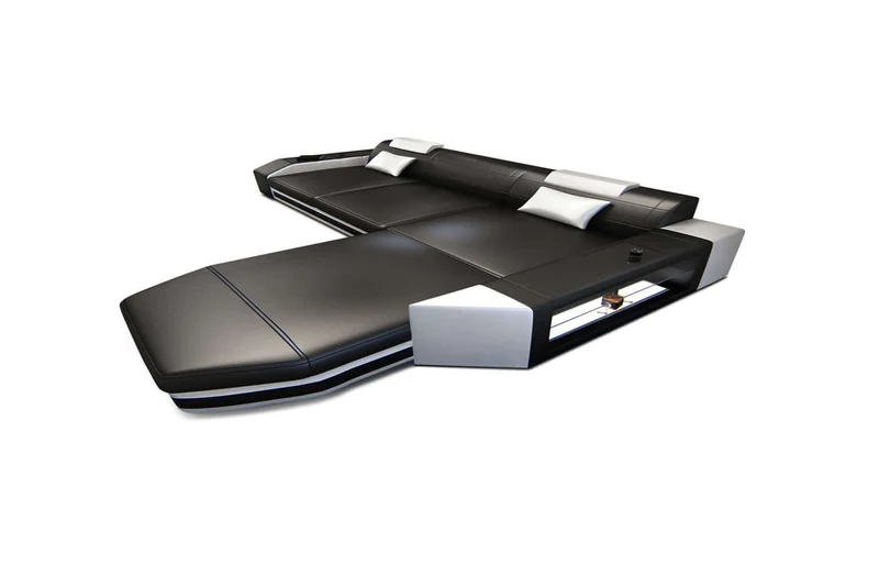 Mini Ecksofa Prato L-Form in Leder