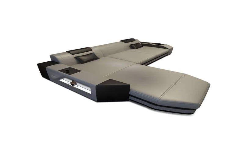 Mini Ecksofa Prato L-Form in Leder