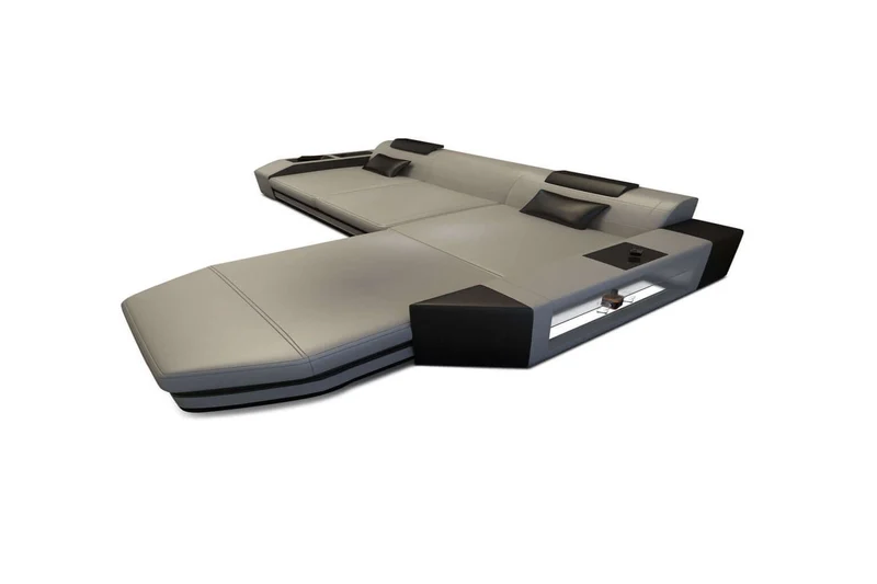 Mini Ecksofa Prato L-Form in Leder