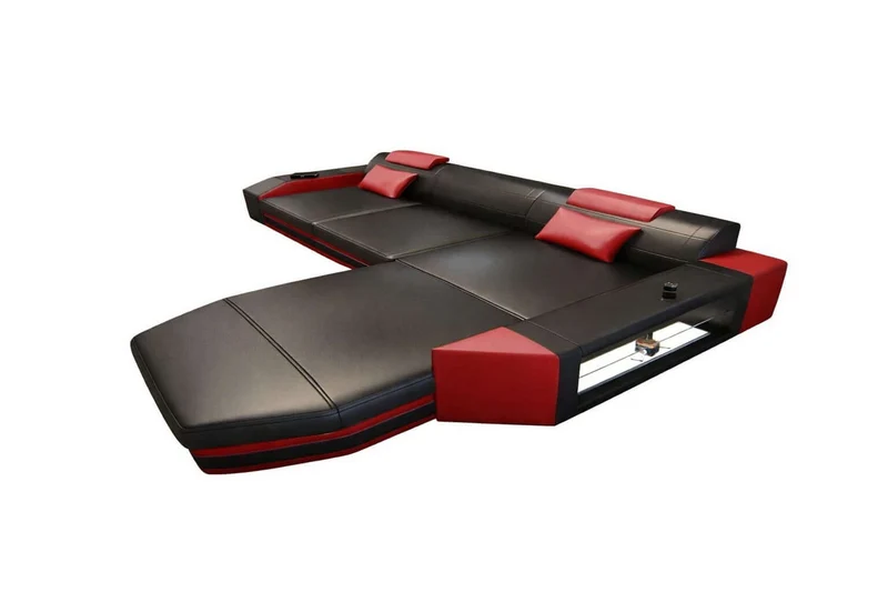 Mini Ecksofa Prato L-Form in Leder