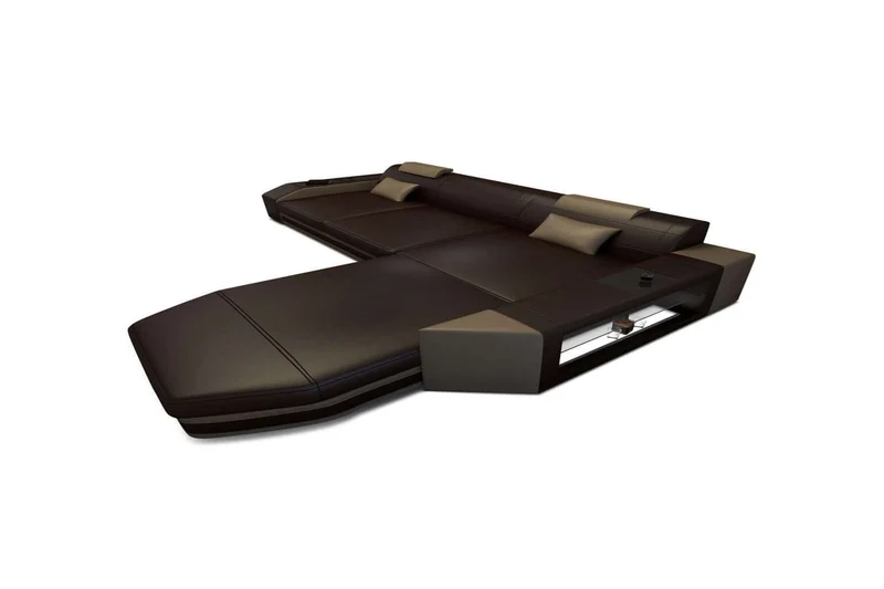 Mini Ecksofa Prato L-Form in Leder