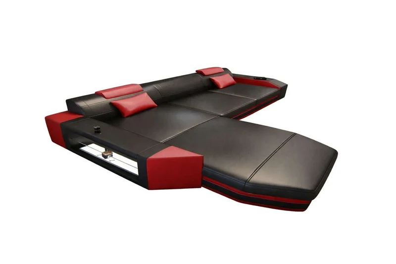 Mini Ecksofa Prato L-Form in Leder
