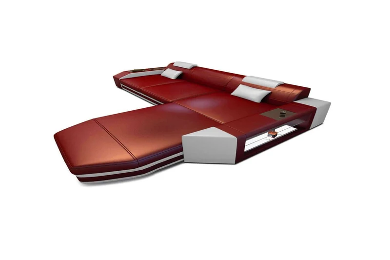 Mini Ecksofa Prato L-Form in Leder