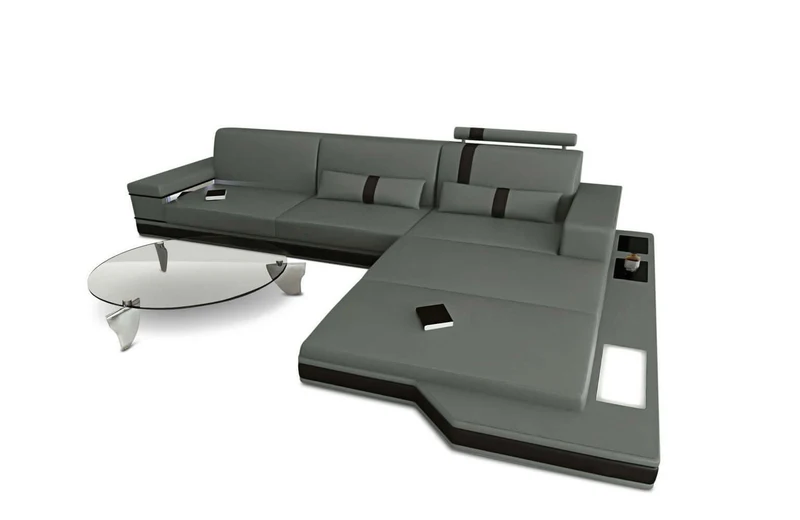 Mini Ecksofa Messana L-Form aus Leder