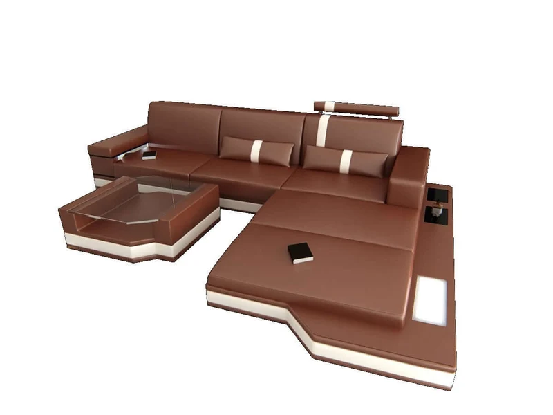 Mini Ecksofa Messana L-Form aus Leder