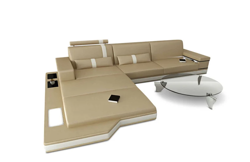Mini Ecksofa Messana L-Form aus Leder
