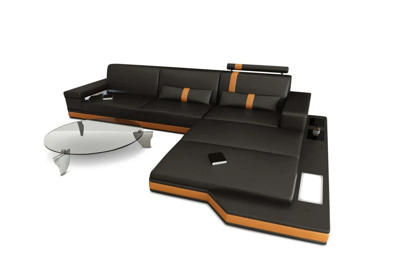 Mini Ecksofa Messana L-Form aus Leder