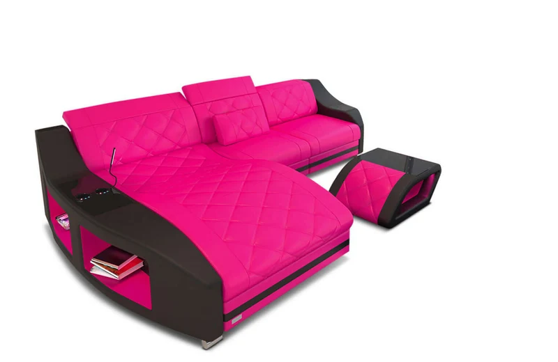 Mini Couch Swing L-Form in Leder