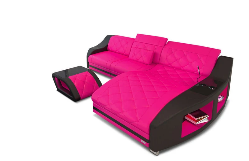 Mini Couch Swing L-Form in Leder