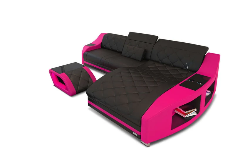 Mini Couch Swing L-Form in Leder