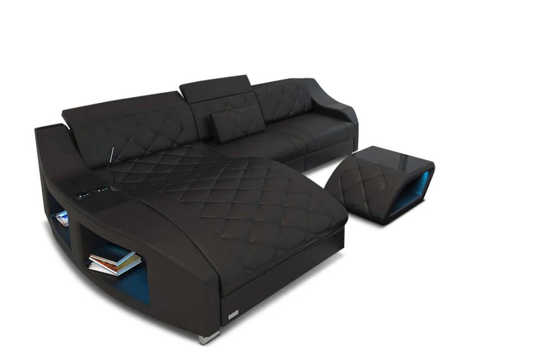 Mini Couch Swing L-Form in Leder