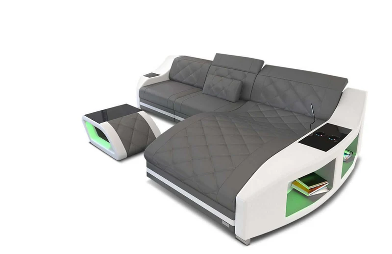 Mini Couch Swing L-Form in Leder