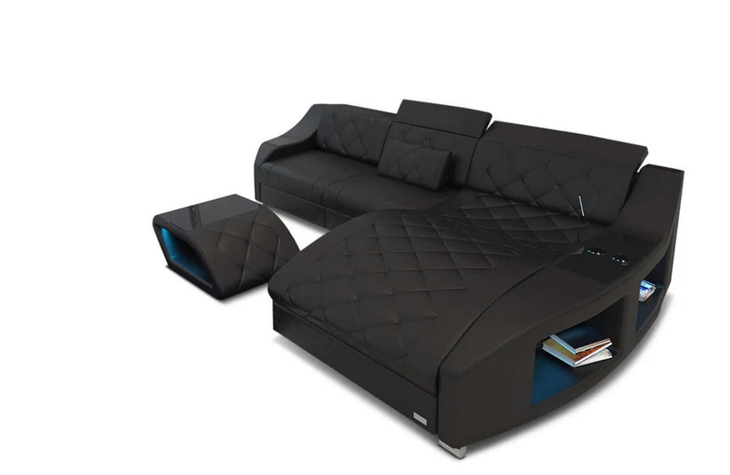 Mini Couch Swing L-Form in Leder