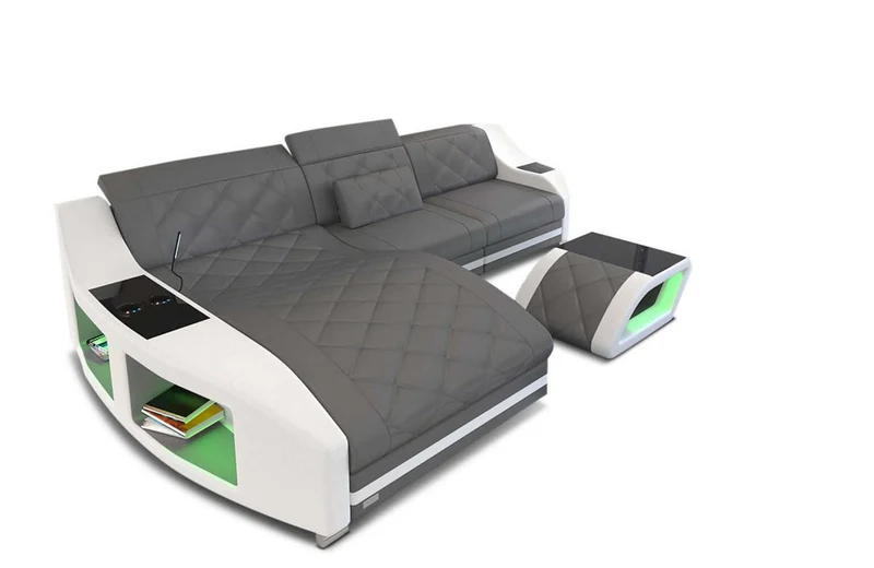 Mini Couch Swing L-Form in Leder