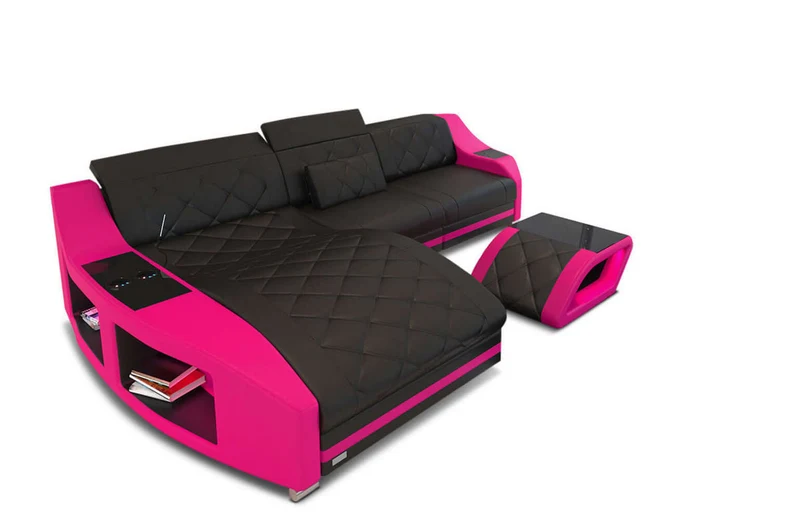 Mini Couch Swing L-Form in Leder