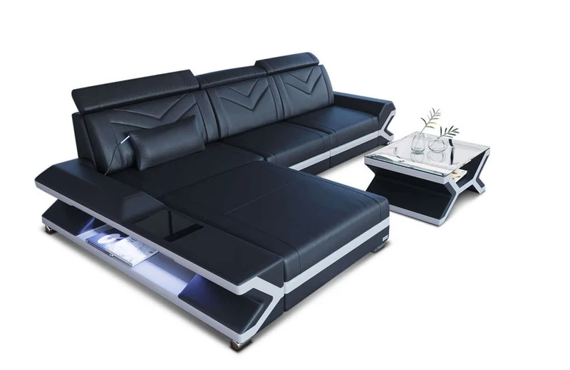 Mini Ecksofa Napoli L-Form aus Leder