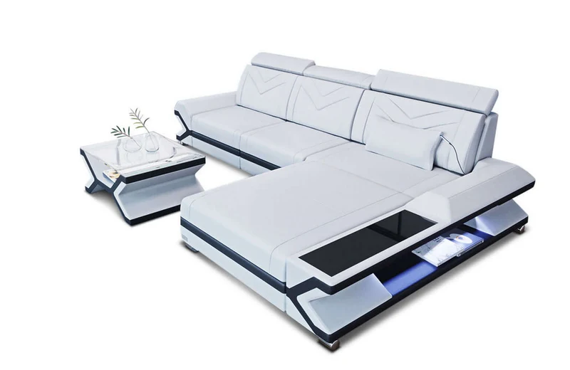 Mini Ecksofa Napoli L-Form aus Leder