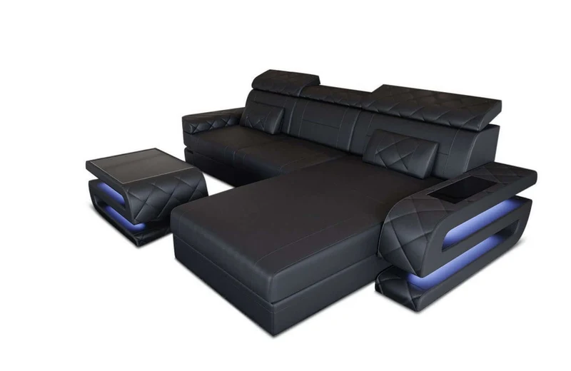 Mini Couch Bologna L-Form in Leder