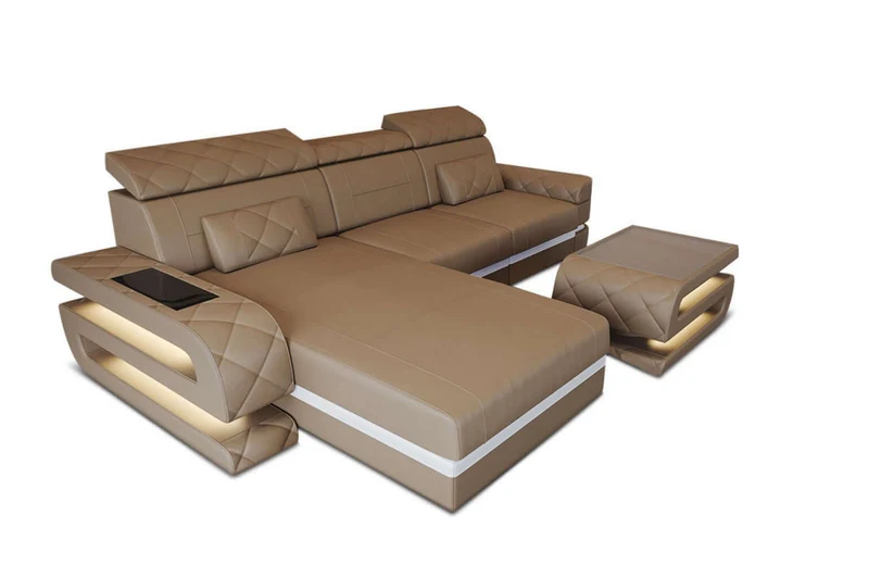 Mini Couch Bologna L-Form in Leder