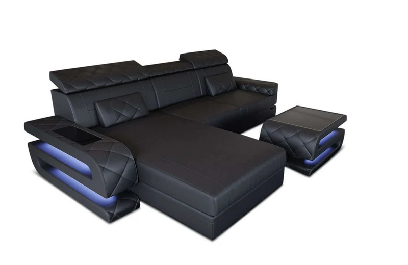 Mini Couch Bologna L-Form in Leder