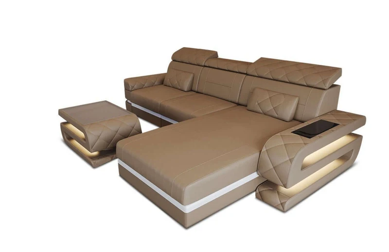 Mini Couch Bologna L-Form in Leder