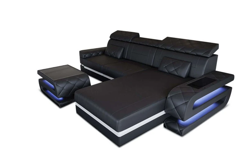 Mini Couch Bologna L-Form in Leder