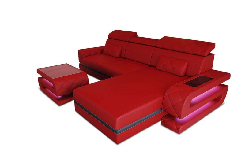 Mini Couch Bologna L-Form in Leder