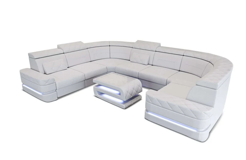 Mini Sofa Positano U-Form in Leder