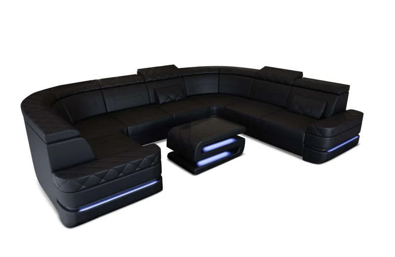 Mini Sofa Positano U-Form in Leder