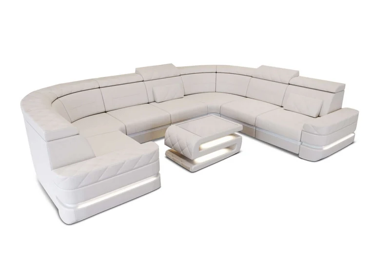Mini Sofa Positano U-Form in Leder