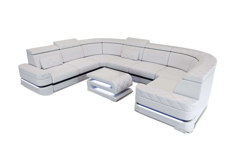 Mini Sofa Positano U-Form in Leder