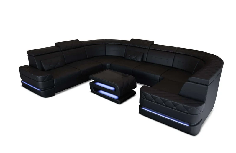 Mini Sofa Positano U-Form in Leder