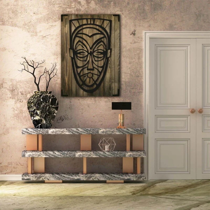 Wandbild Holz Maske Exklusive