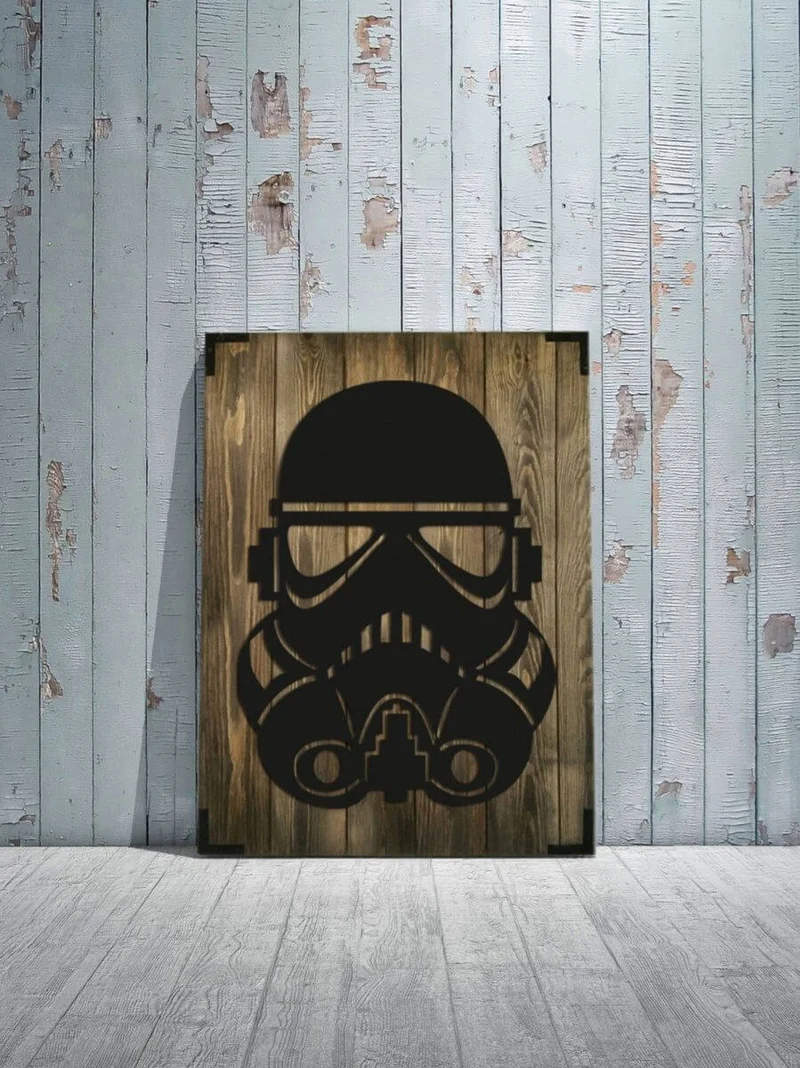 Wandbild Holz Stormtrooper Star