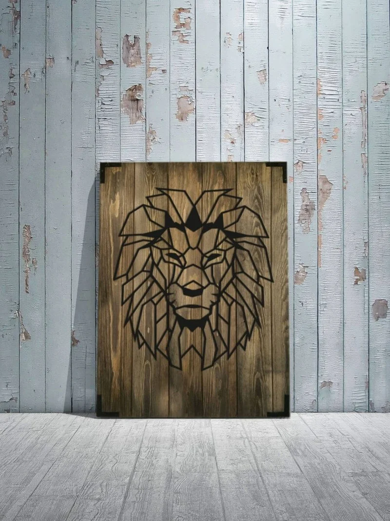 Wandbild Lowe Holz