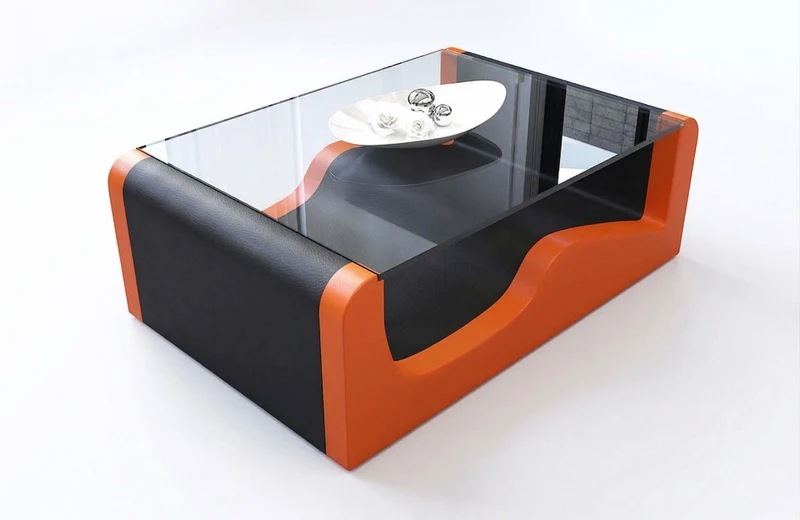 Couchtisch Wave in Leder
