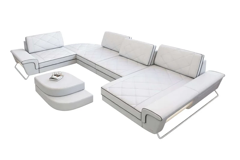 Leder Couch Bari U-Form